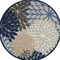 Homeroots 8 ft. Round Blue Large Floral Indoor & Outdoor Area Rug 384825 - alternate 3